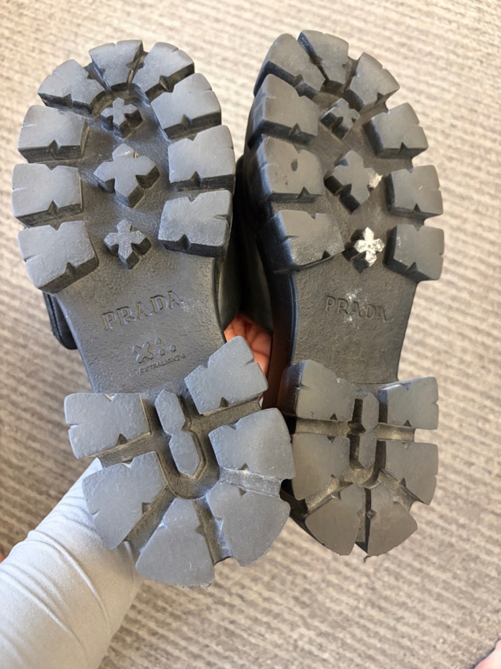 PRADA Padded Napa Leather Platform Slides - Picture 8 of 8